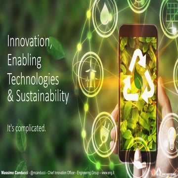 Innovation, Enabling Technologies & Sustainability