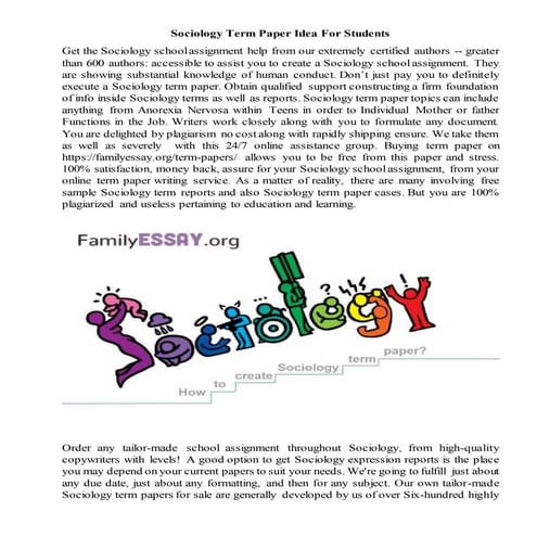 Socilogy term paper idea for students