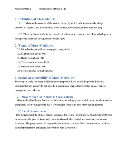 Social responsibility of mass media