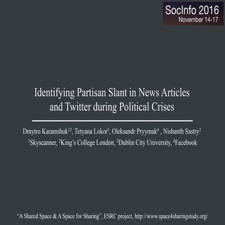 Identifying Partisan Slant in News ...