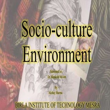 Socio culture environment
