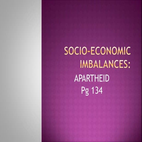 Socio economic imbalances
