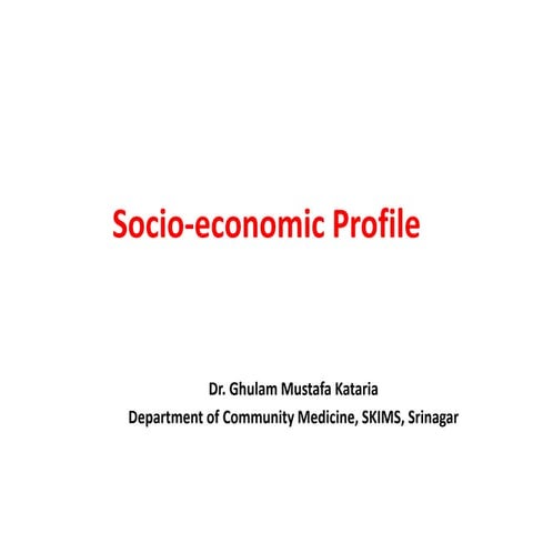 Socio economic profile | PPT