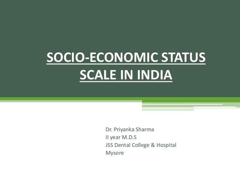 Socioeconomic status scale in India