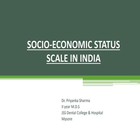 Socio-economic status scale in India