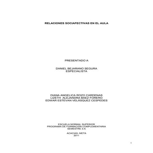 ANTEPROYECTO SOBRE LA SOCIAFECTIVIDAD.