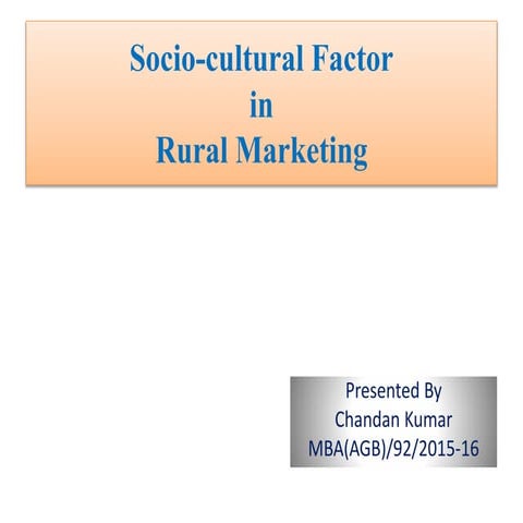 Socio cultural factor in Marketing