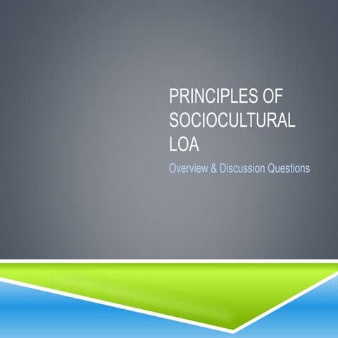 Sociocultural loa principles