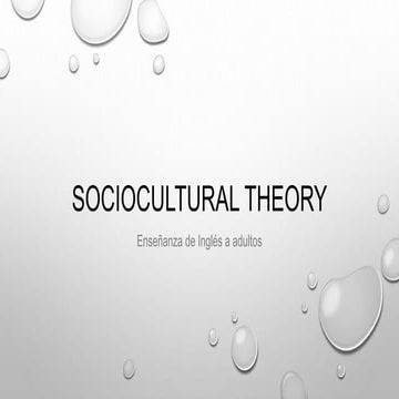 Sociocultural theory