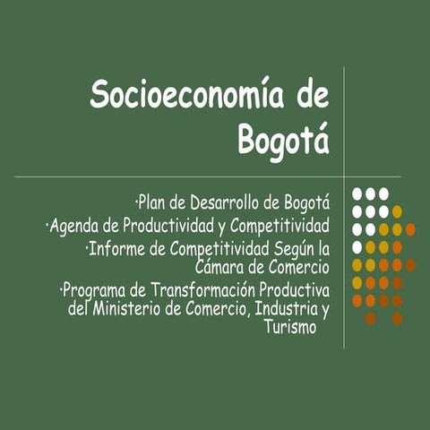 Socioeconomía De Bogotá