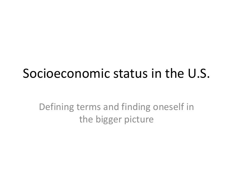 Socioeconomic status in the us