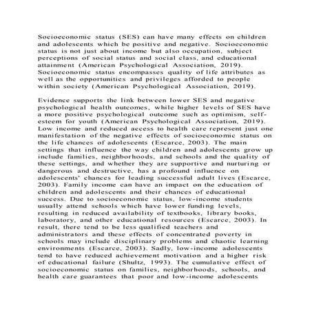Comprehensive Fundamentals: The Impact of Socioeconomic Status on ...
