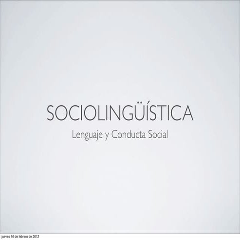 Sociolinguistica 1