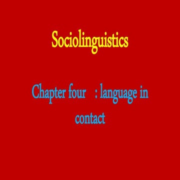 Sociolinguistics chapter 4 introduction to sociolinguistics