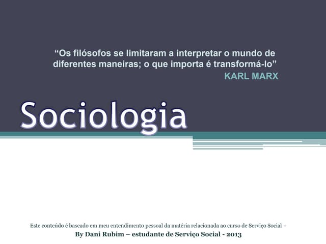 Sociologia   introdução - o que é, ...