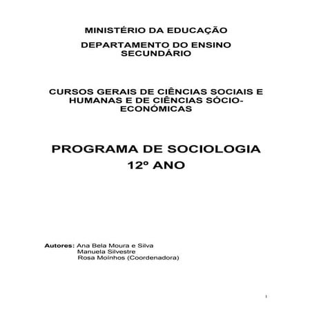 Sociologia   Programa