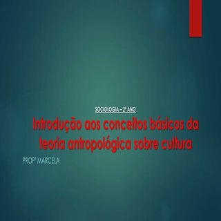Sociologia – 2º ano   cultura....