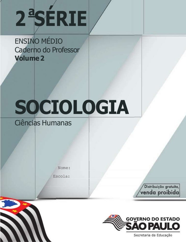 Caderno Do Aluno Volume 2 Sociologia 2 Ano