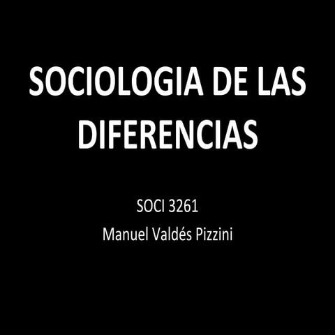 Sociologia de las diferencias