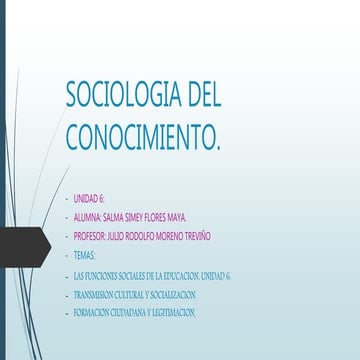Sociología del conocimiento PPT