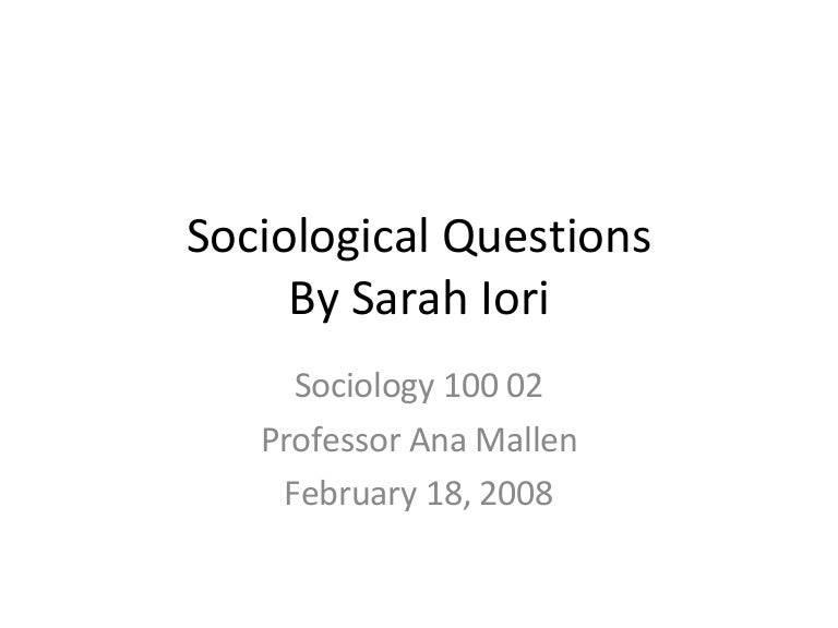 sociological questions