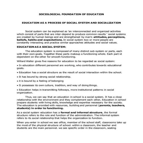 SOCIOLOGICAL FOUNDATION OF EDUCATION (report in foundation of education).docx