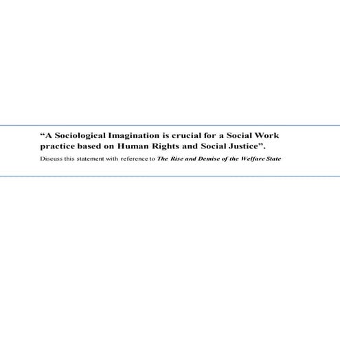 Sociological imagination, social work, human rights and social justice with r...