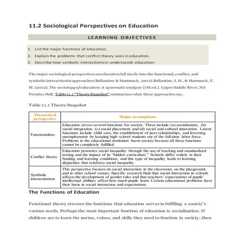 Sociological perspective on education
