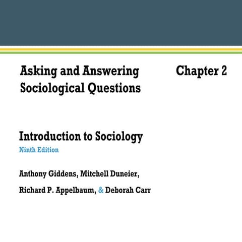 Vermette - PP - Chapter 2 - Sociological thinking and research