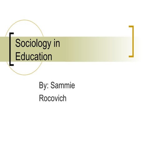 Sociology In Education