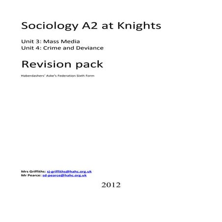 Sociology a2 revision_2012