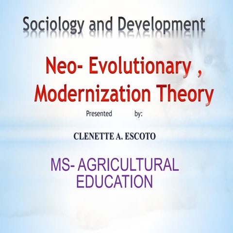 Sociology and development report neo   evolutionary