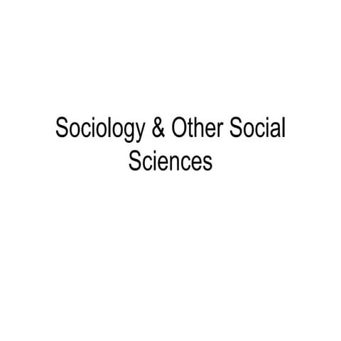 Sociology and its difference with other social sciences