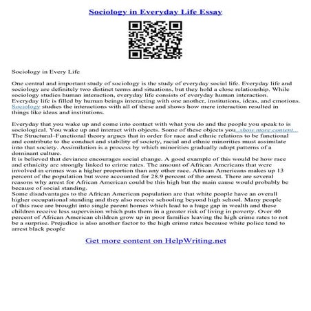 Sociology Essay Ideas