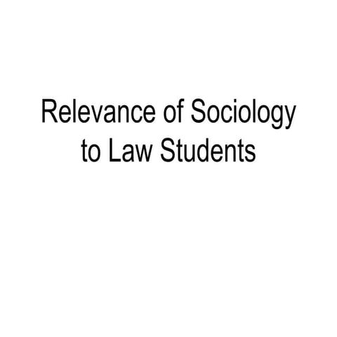Sociology for law