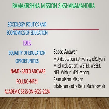 Equality  of educational opportunities 