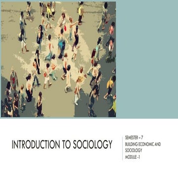 SOCIOLOGY MODULE 1 - b arch syllabus s5 calicut university