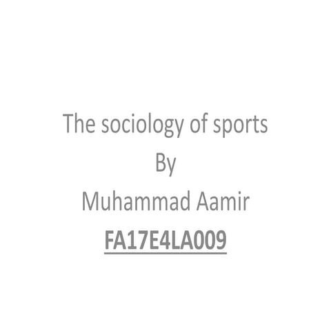 Sociology of sports