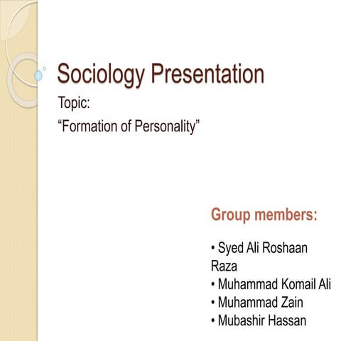 Formation of Personality