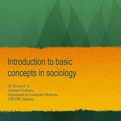 Basic concepts in medical sociology