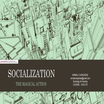 SOCIOLOGY FOR NURSING UNIT 2 SOCIAL PROCESS