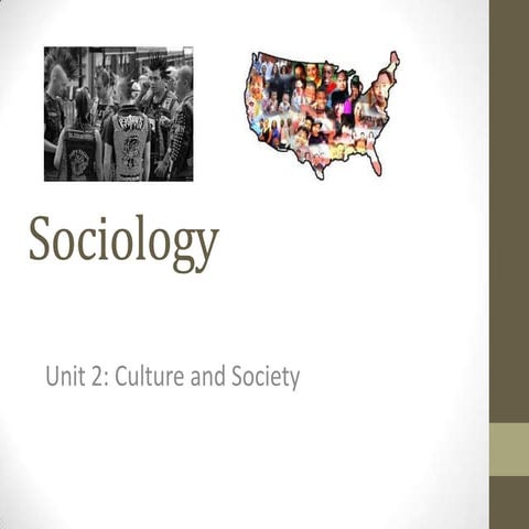 Sociology Unit 2: Culture and Society