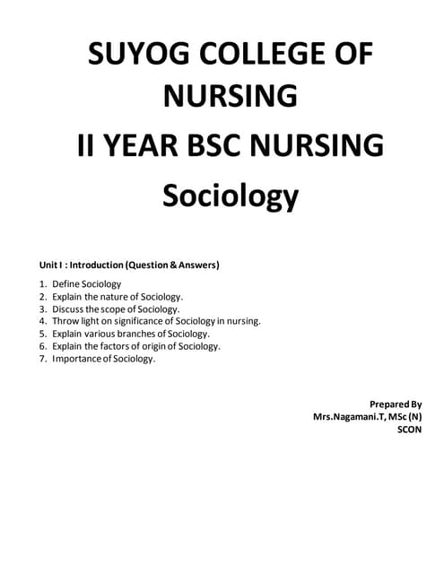 Sociology Unit I.docx