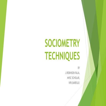 Sociometry techniques
