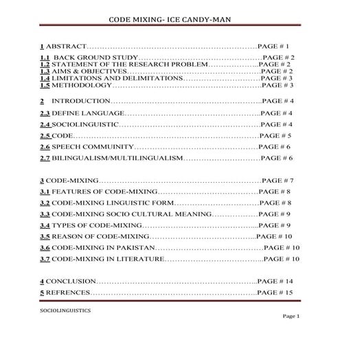 code switching - code mixing