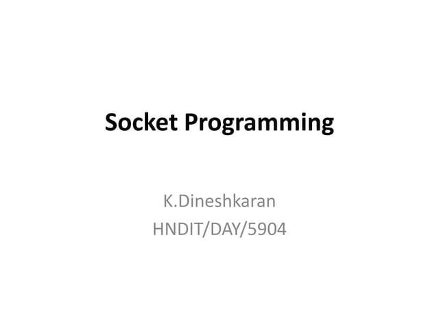 Socket programming | PPT
