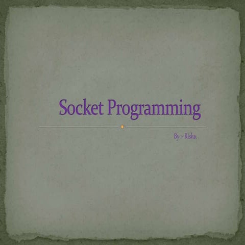 Socket programming | PPT