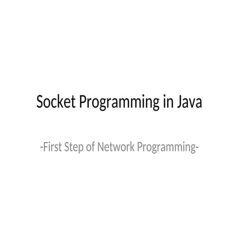 Socket Programming in Java.ppt yeh haii | PPT