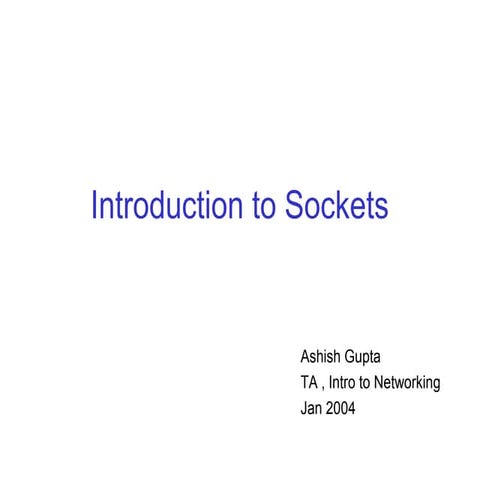 Sockets intro | PPT