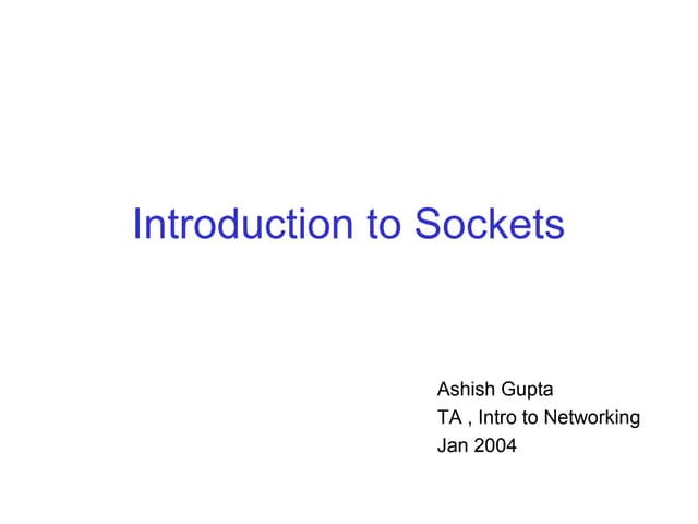 Sockets intro | PPT